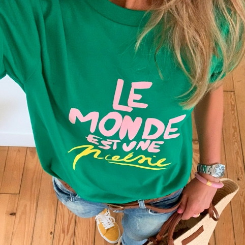 T-Shirt Vert Le Monde Est Une Poésie by LesFutiles collection NOUVELLE VAGUE