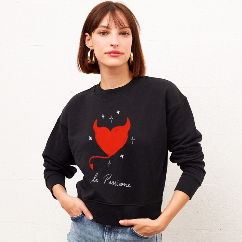 Sweat Noir Passione collection AMORE COSMICO
