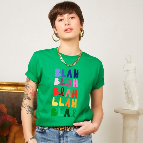 T-shirt Vert Blah Blah collection L'ALFABETO DELL'AMORE