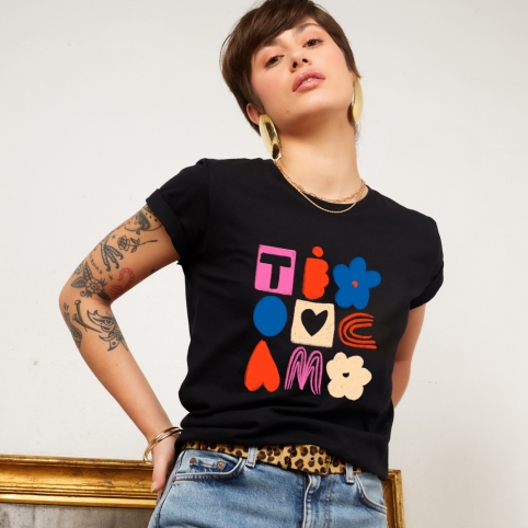T-Shirt Ti Amo Coupe Droite collection L'ALFABETO DELL'AMORE