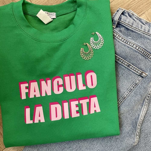 Sweat Vert Fanculo la Dieta collection FESTIVAL