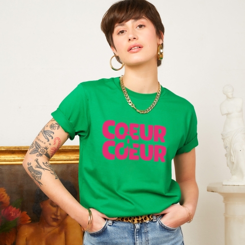 T-shirt Vert Coeur à Coeur collection L'ALFABETO DELL'AMORE