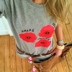 Grey T-shirt Coquelicot