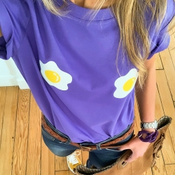 Purple T-shirt Uovo Fiore