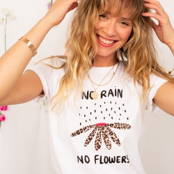 T-shirt Blanc No Rain No Flowers - Faubourg54