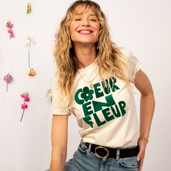 T-shirt Crème Coeur en Fleur by Les Futiles