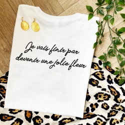 T-shirt Blanc A Force De Me Planter by Les Futiles
