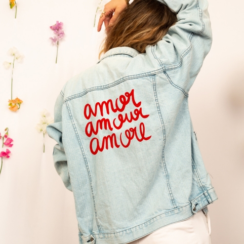 Veste Denim Amor Amour Amore - Surprise collection FLEURILEGE