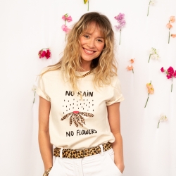 T-shirt Crème No Rain No Flowers - Faubourg54