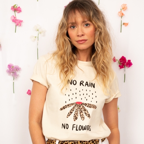 T-shirt Crème No Rain No Flowers collection FLEURILEGE