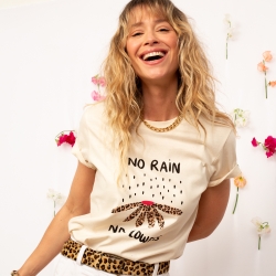T-shirt Crème No Rain No Flowers - Faubourg54