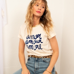 T-shirt Crème Amor Amour Amore - Faubourg54