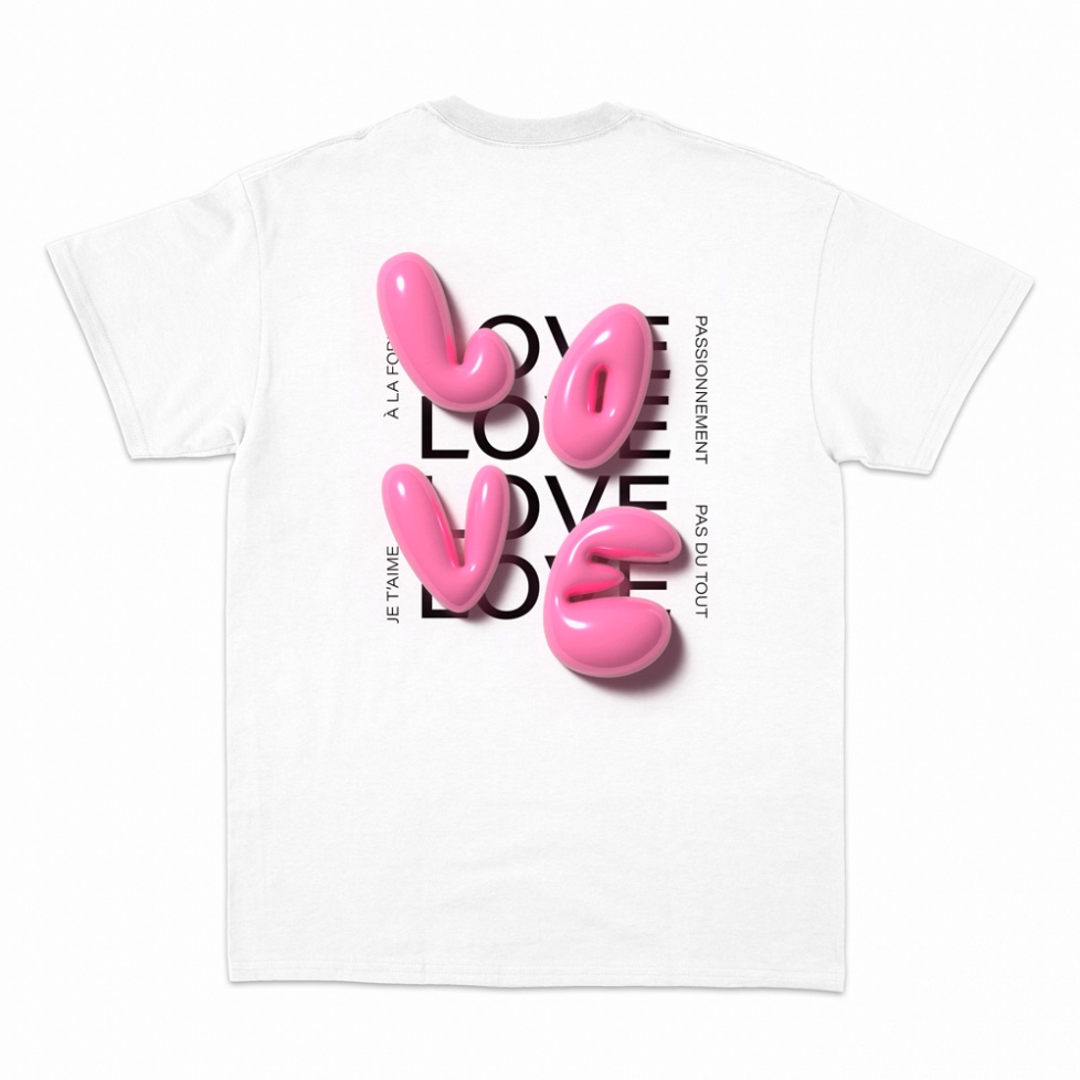 T-shirt Love 3D Faubourg54 Homme blanc
