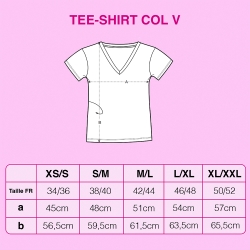T-shirt Col V Navy More Is More