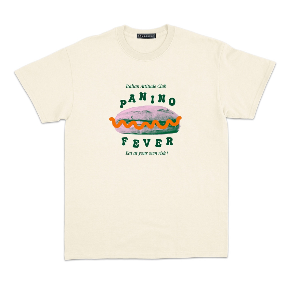 T-shirt Panino Fever Faubourg54 Homme crème manches courtes