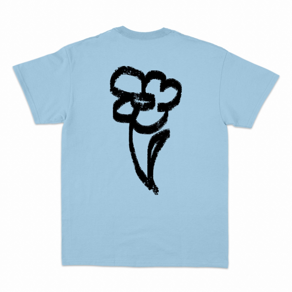 T-shirt  la fleur du mâle bleu ciel Homme Faubourg54 manches courtes