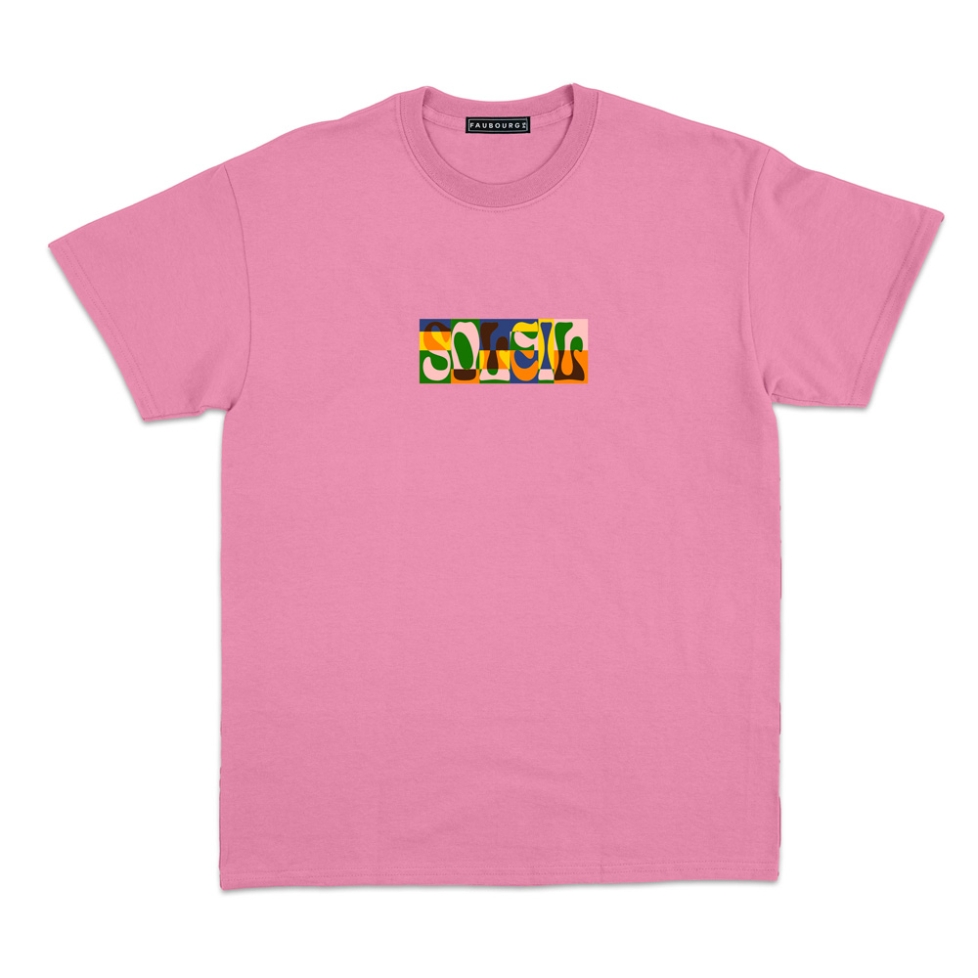 T-shirt Soleil rose Homme Faubourg54 manches courtes